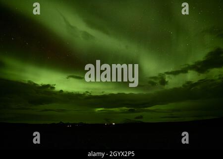 Oktober Nordlichter in Island Stockfoto