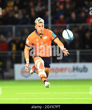 Dam Health Stadium Edinburgh, Schottland, Großbritannien, 9. Oktober 21. Edinburgh Rugby vs. Stormers. United Rugby Championship Spiel . Damien Hoyland Edinburgh Rugby vs Stormers Credit: eric mcowat/Alamy Live News Stockfoto