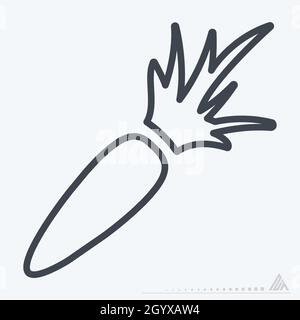 Icon Carrot - Linienstil - einfache Illustration, editierbare Kontur, Design-Vorlage Vektor, gut für Drucke, Poster, Werbung, Ankündigungen, Info Stock Vektor