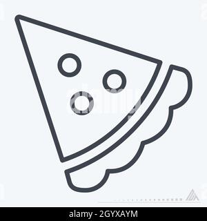 Icon Pizza - Line Style - einfache Illustration, editierbare Kontur, Design Template Vektor, gut für Drucke, Poster, Werbung, Ankündigungen, Info Stock Vektor