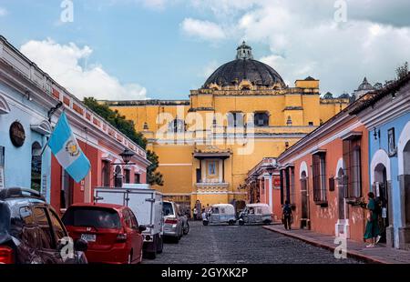 Kloster La Merced, Antigua, Guatemala, Stockfoto