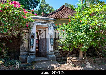 Straßen von Tenganan, traditionelles Dorf, Bali, Indonesien. Stockfoto