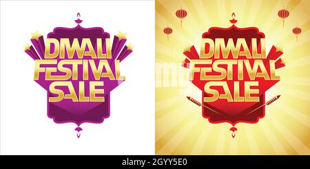 Diwali Dhamaka Verkaufsangebot, Vorlage, Banner, Logo Design, Icon, Poster, Einheit, Etikett, Webkopfzeile, Vektor, Illustration, Tag, Diwali-Festival backgro Stock Vektor