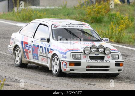 San Marino urban Circuit, San Marino, Republik San Marino, 08. Oktober 2021, LOMBARDO VITO (ITA) VISENTIN MICHELE (ITA) - FORD SIERRA RS COSWORTH 1 Stockfoto