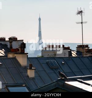 Blick vom höchsten Punkt in Paris, Montmartre Stockfoto