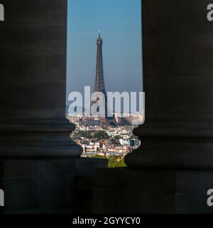 Der Panoramablick vom Pantheon in Paris. Stockfoto