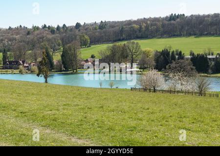 The Chess Valley with the River Chess in Buckinghamshire, England Vereinigtes Königreich Großbritannien Stockfoto