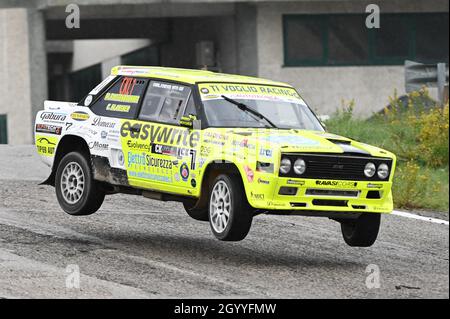 San Marino urban Circuit, San Marino, Republik San Marino, 08. Oktober 2021, DIANA PAOLO (ITA) PASSENBRUNNER MARTIN (AUT) - FIAT 131 RANCING durin Stockfoto