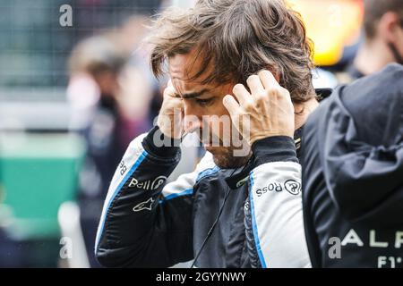 Istanbul, Türkei. Oktober 2021. ALONSO Fernando (SPA), Alpine F1 A521, Portrait während des Formel 1 Rolex Turkish Grand Prix 2021, 16. Lauf der FIA Formel 1 Weltmeisterschaft 2021 vom 8. Bis 10. Oktober 2021 im Istanbul Park, in Tuzla, Türkei - Foto: Francois Flamand/DPPI/LiveMedia Kredit: Unabhängige Fotoagentur/Alamy Live News Stockfoto