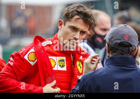 Istanbul, Türkei. Oktober 2021. LECLERC Charles (mco), Scuderia Ferrari SF21, Portrait während des Formel 1 Rolex Turkish Grand Prix 2021, 16. Runde der FIA Formel 1 Weltmeisterschaft 2021 vom 8. Bis 10. Oktober 2021 im Istanbul Park, in Tuzla, Türkei - Foto: Francois Flamand/DPPI/LiveMedia Kredit: Unabhängige Fotoagentur/Alamy Live News Stockfoto