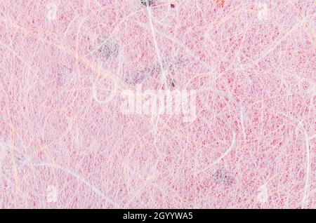 Rosa handgemachtes raues Reis Maulbeerpapier mit trockener Blattstruktur Hintergrund und Tapete Stockfoto