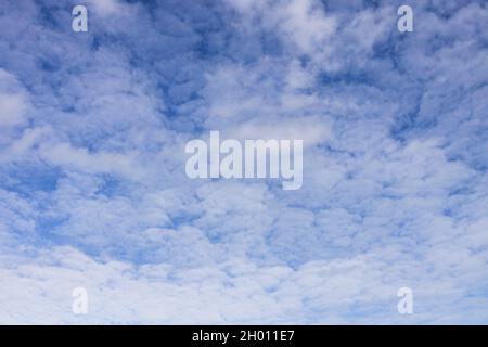 Cirrocumulus und Cumulonimbus Wolken an einem Herbsttag Stockfoto