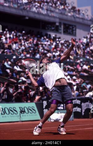 Andre Agassi bei den French Open 1991 Stockfoto