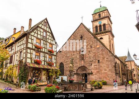 Kapelle Saint-Michel von Kaysersberg, Frankreich. Albert Schweitzer spielte hier die Orgel, als er seine Heimatstadt besuchte Stockfoto