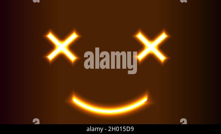 Wunderschöne leuchtende Neon-Illustration, energetisches Glow Stockfoto