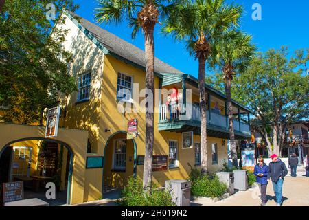 Mittelalterliches Foltermuseum an der 100 St. George Street im historischen Zentrum von St. Augustine, Florida FL, USA. Stockfoto