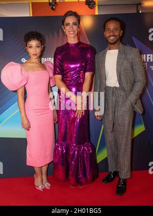 LONDON, ENGLAND 8 Okt 21: Ruth Negga, Rebecca Hall und Andre Holland besuchen die „Passing“-Europa-Premiere ‘dem Curzon Mayfair, London, Großbritannien, am 8. Oktober 2021. Foto von Gary Mitchell/Alamy Live News Stockfoto