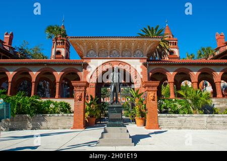 Flagler College Haupteingang ist das Hauptgebäude des Flagler College im historischen St. Augustine, Florida FL, USA. Dieses Gebäude war Ponce de Leon Hote Stockfoto