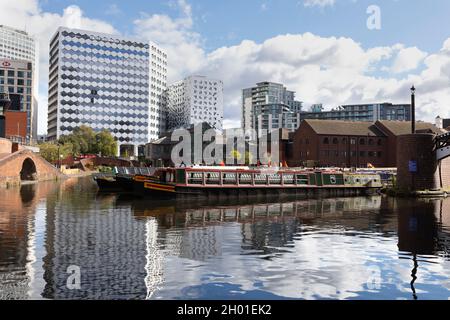 Gas Street Kanalbecken in Birmingham, Großbritannien Stockfoto