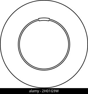 Camp mit Gewindeanschluss für PfeifenHomut Resen Befestigung für Rohr Symbol im Kreis rund schwarz Farbe Vektor Illustration solide Kontur Stil einfach Stock Vektor