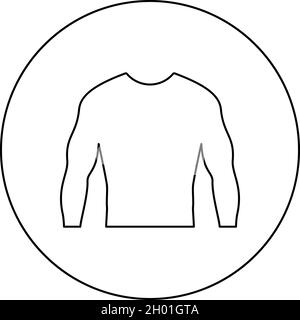 Rashguard lange Ärmel oben Symbol im Kreis rund schwarz Farbe Vektor Illustration solide Kontur Stil einfaches Bild Stock Vektor