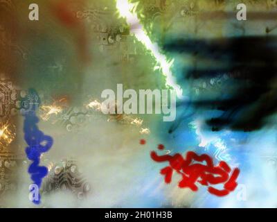 Grunge digitale Zusammenfassung. 3D-Rendering. Stockfoto