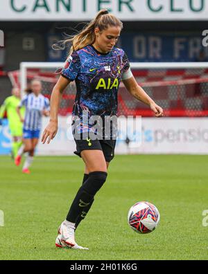 Crawley, Großbritannien. Dezember 2019. Shelina Zadorsky (3 Tottenham) während des Super League-Spiels der Frauen zwischen Brighton & Hove Albion und Tottenham Hotspur im People's Pension Stadium in Crawley. Kredit: SPP Sport Pressefoto. /Alamy Live News Stockfoto