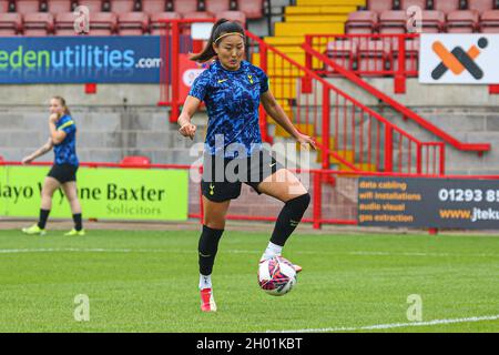 Crawley, Großbritannien. Dezember 2019. Tottenham Schießübungen während des Super League Spiels der Frauen zwischen Brighton & Hove Albion und Tottenham Hotspur im People's Pension Stadium in Crawley. Kredit: SPP Sport Pressefoto. /Alamy Live News Stockfoto