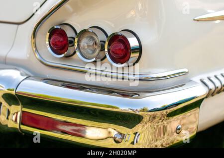 Taip Lichter eines Oldtimer auf einer Show. Stockfoto