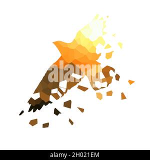 Abstraktion fliegende Vögel und Sonnenuntergang. Vektorgrafik Stock Vektor