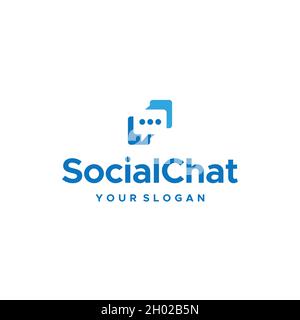 Modernes Social Chat Messenger Talking Logo Design Stock Vektor