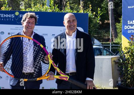 Rom, Italien. Oktober 2021. Der Präsident der Region Latium, Nicola Zingaretti, nimmt an der elften Ausgabe von Tennis & Friends - Gesundheit und Sport im Foro Italico Teil. Kredit: Cosimo Martemucci/Alamy Live Nachrichten Stockfoto