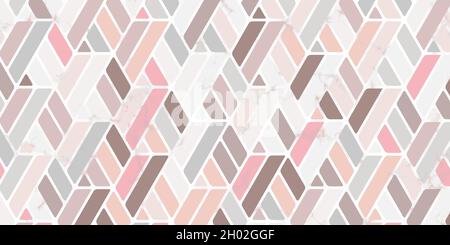 Geometrisches Muster Luxus mit Streifen polygonalen Form Pastellfarbe und Marmor Textur. Elegante rosa Hintergrund-Design für Teppich, Tapete, Kleidung Stock Vektor