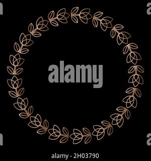 Einfacher geometrischer linearer goldener Rahmen im Art déco-Stil. Vektorgrafik, Designelemente. Goldener Rand isoliert auf schwarzem Hintergrund, Stock Vektor