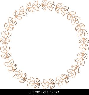 Einfacher geometrischer linearer goldener Rahmen im Art déco-Stil. Vektorgrafik, Designelemente. Goldene Grenze isoliert auf weißem Hintergrund, Stock Vektor