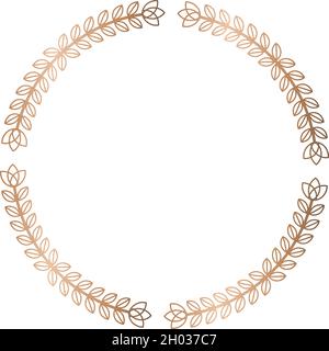 Einfacher geometrischer linearer goldener Rahmen im Art déco-Stil. Vektorgrafik, Designelemente. Goldene Grenze isoliert auf weißem Hintergrund, Stock Vektor