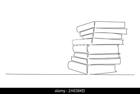 Buchen. Eine Linie zeichnen. Vektorbuch im Linienstil Stock Vektor