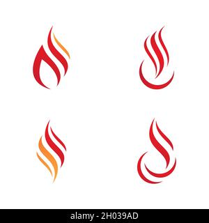 Design-Vorlage für „Hot Flame Fire“-Vektor-Symbol-Illustration Stockfoto