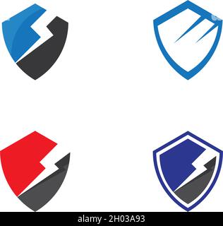 Power Shield Logo Vorlage Vektor Symbol Illustration Design Stock Vektor