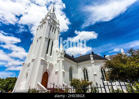 Außenansicht der holländisch-reformierten Kirche in Bredasdprp, Westkap, Südafrika Stockfoto