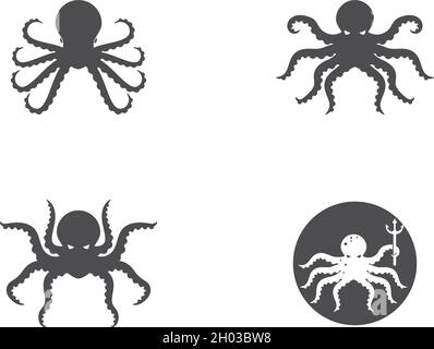Octopus Logo Ilustration Vektor-Vorlage Stock Vektor