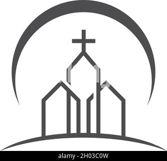 Kirche Logo Vektor ilustration Vorlage Stock Vektor
