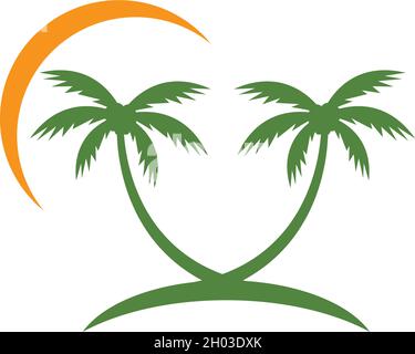 Palm Tree Sommer logo template Vector Illustration Stock Vektor