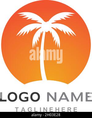 Palm Tree Sommer logo template Vector Illustration Stock Vektor