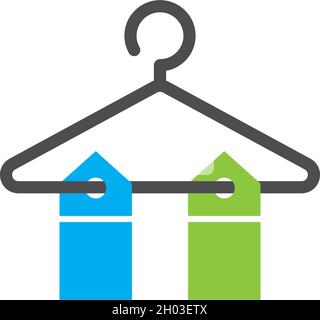 Flaches Vektor-Design mit Aufhängesymbol Stock Vektor