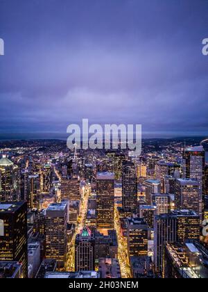 Seattle, Washington, Vereinigte Staaten von Amerika - Blick auf Downtown Seattle Skyline. Stockfoto