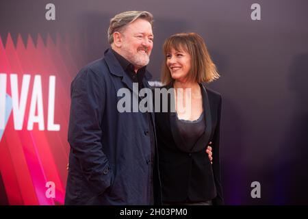 London, Großbritannien - 9. Oktober 2021: Guy Garvey und Rachael Stirling nehmen an der britischen Premiere „The Last Night in Soho“ während des BFI London Film Festival 65. Teil Stockfoto