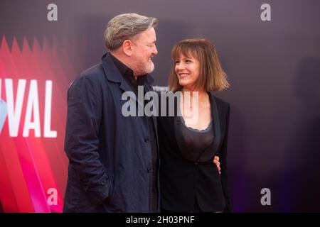 London, Großbritannien - 9. Oktober 2021: Guy Garvey und Rachael Stirling nehmen an der britischen Premiere „The Last Night in Soho“ während des BFI London Film Festival 65. Teil Stockfoto