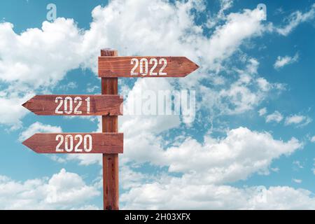 2022 neuer Start, neue Hoffnung, neuer Anfang mit neuem Jahr. Stockfoto