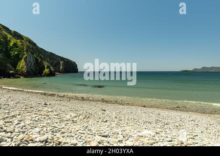 Aufnahme des Ozeans vom Keel Beach auf Achill Island, County Mayo, Irland Stockfoto